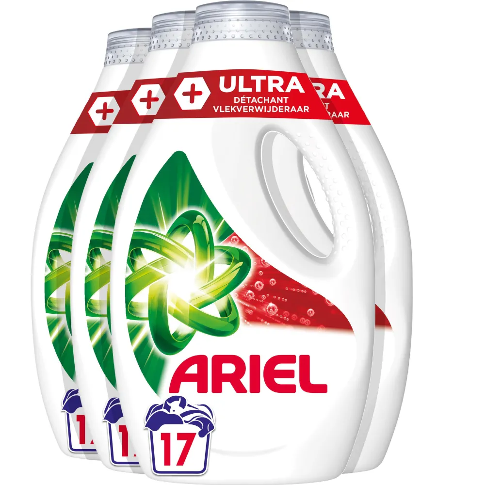 Best Ariel Vloeibaar Wasmiddel + Ultra Vlekverwijderaar - 4 X 17 Wasbeurten - 68 Wasbeurten