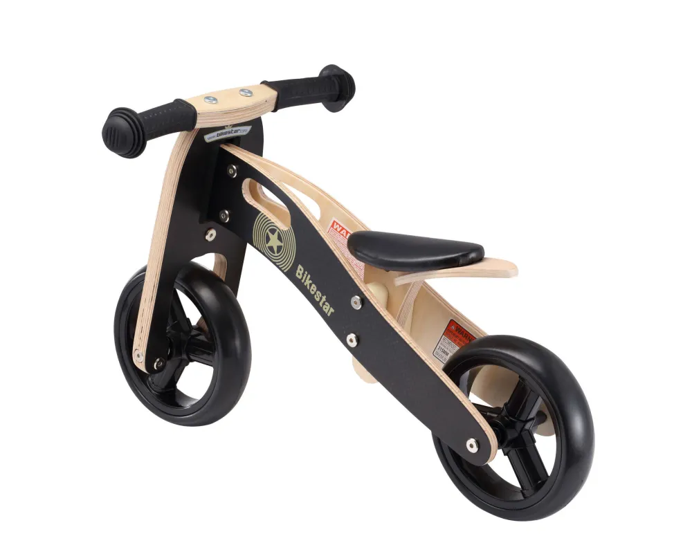 BikeStar Mini Loopfiets 2 In 1, Hout, Zwart
