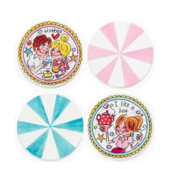 Outlet Blond Amsterdam Onderzetters Even Bijkletsen (Set Van 4)