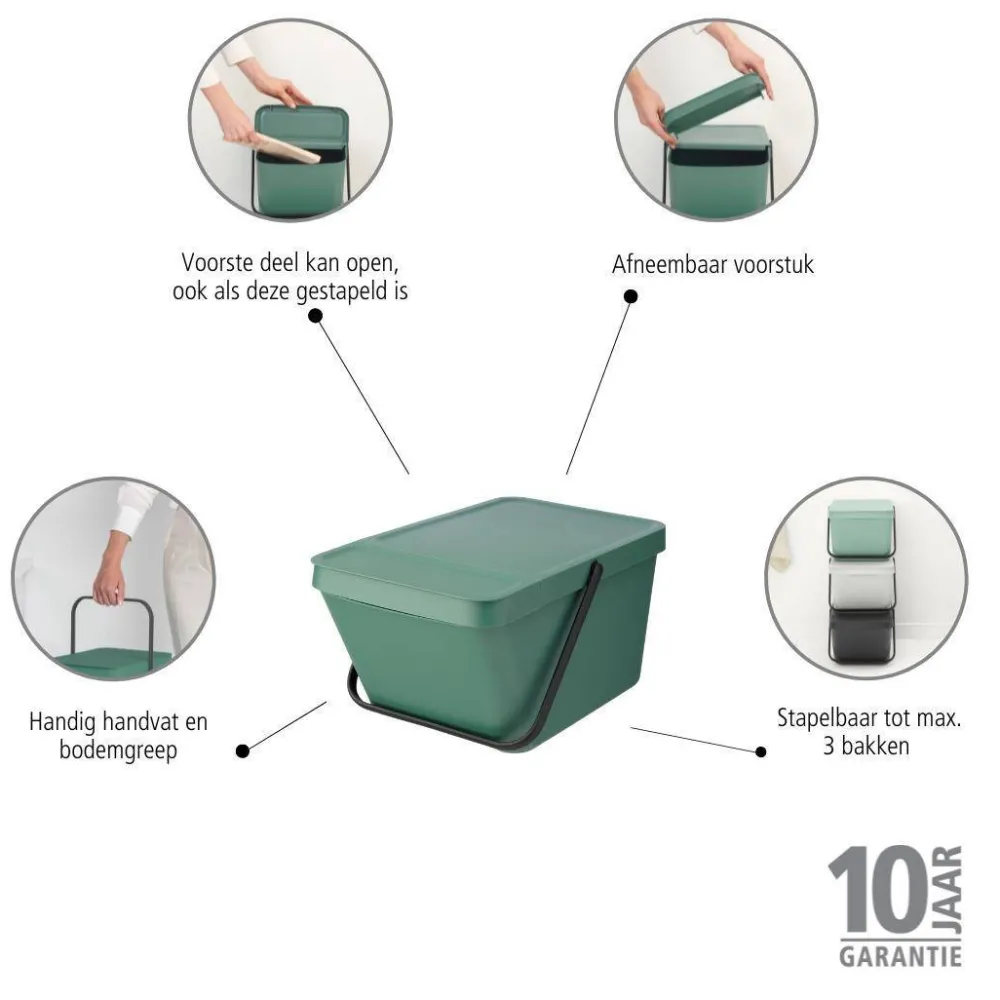 Hot Brabantia Sort & Go Stapelbaar Stapelbare Afvalemmer (20L)