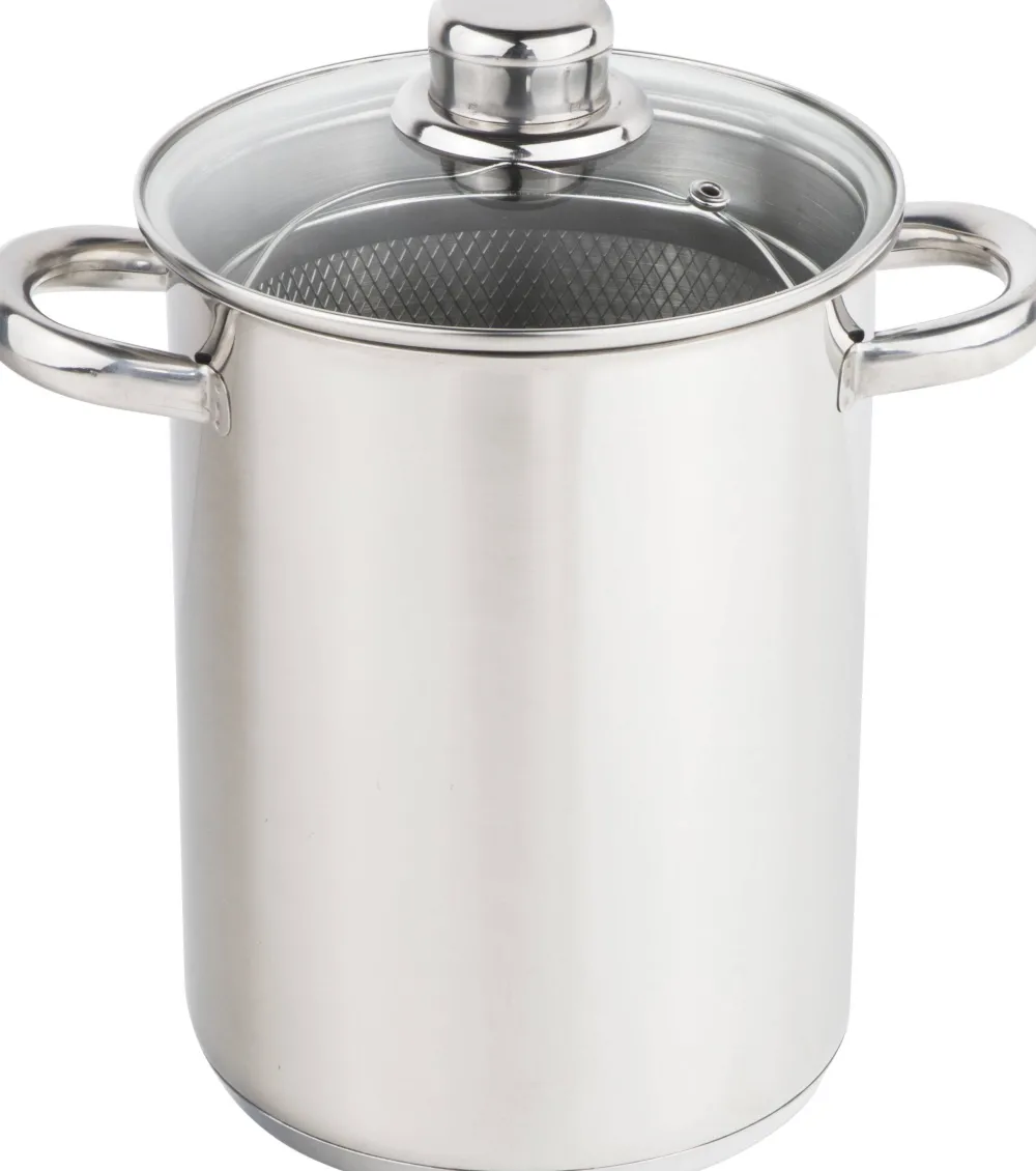 Online CasaLupo Aspergepan Met Glazen Deksel - Rvs - O 16 Cm / 4.0 Liter