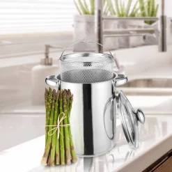 Online CasaLupo Aspergepan Met Glazen Deksel - Rvs - O 16 Cm / 4.0 Liter