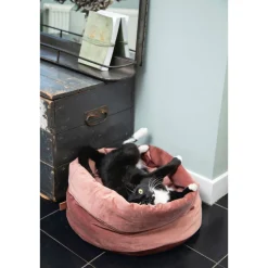 Discount Designed by Lotte Fluco Kattenmand - Fluweel - Roze - 45X45X35 Cm