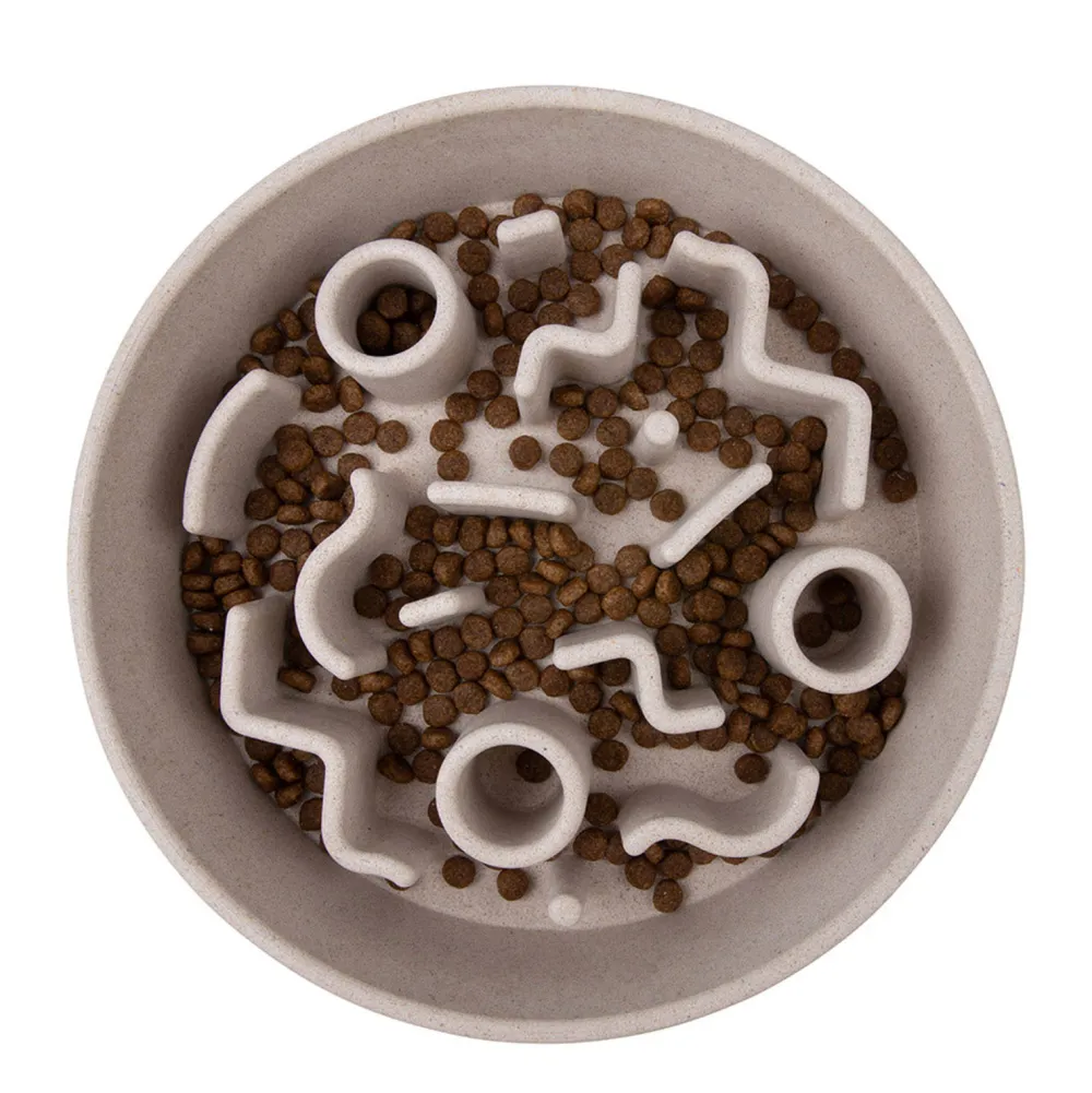 Best District 70 Hondenvoerbak Bamboo Dog Slow Feeder - O 21 Cm - Merengue