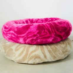 Hot Dogguo Honden/Katten Mand O70X20 Cm Fluffy Plush Swirl Patroon Beige Maat M