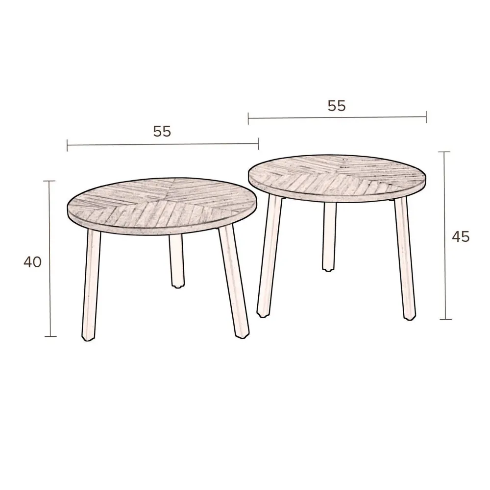 Sale Dutchbone Bijzettafel Mundu (Set Van 2)