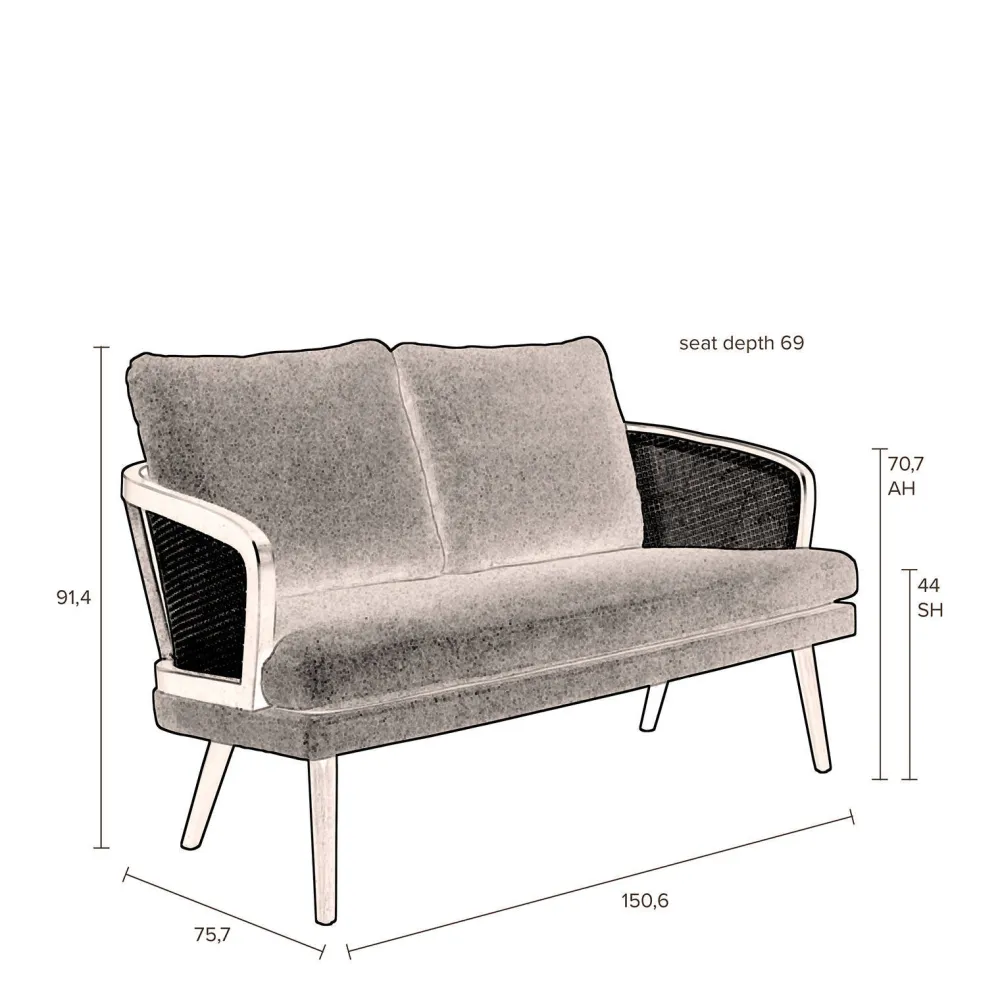 Discount Dutchbone 2-Zitsbank Manou