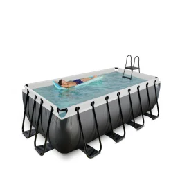 EXIT Black Leather Zwembad 400X200X122Cm Met Filterpomp