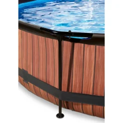 EXIT Frame Pool O360X76Cm Houtbruin Met Overkapping