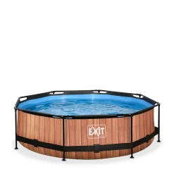 EXIT Frame Pool O300X76Cm (12V Cartridge Filter) – Houtbruin