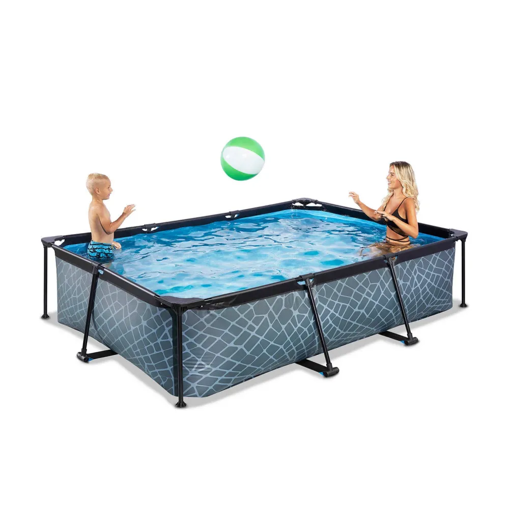 EXIT Frame Pool 300X200X65Cm (12V Cartridge Filter) - Grijs