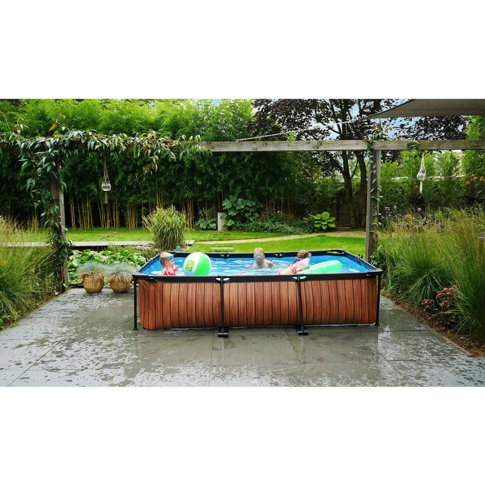 EXIT Frame Pool 300X200X65Cm (12V Cartridge Filter) - Grijs