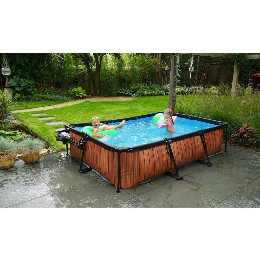 EXIT Frame Pool 300X200X65Cm (12V Cartridge Filter) - Grijs