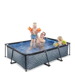 EXIT Frame Pool 220X150X60Cm (12V Cartridge Filter) - Grijs