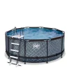 EXIT Stone Zwembad O360X122Cm Met Filterpomp Grijs