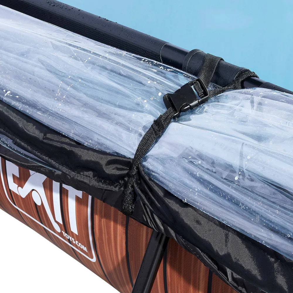 EXIT Wood Zwembad 300X200X65Cm Met Overkapping En Filterpomp Bruin