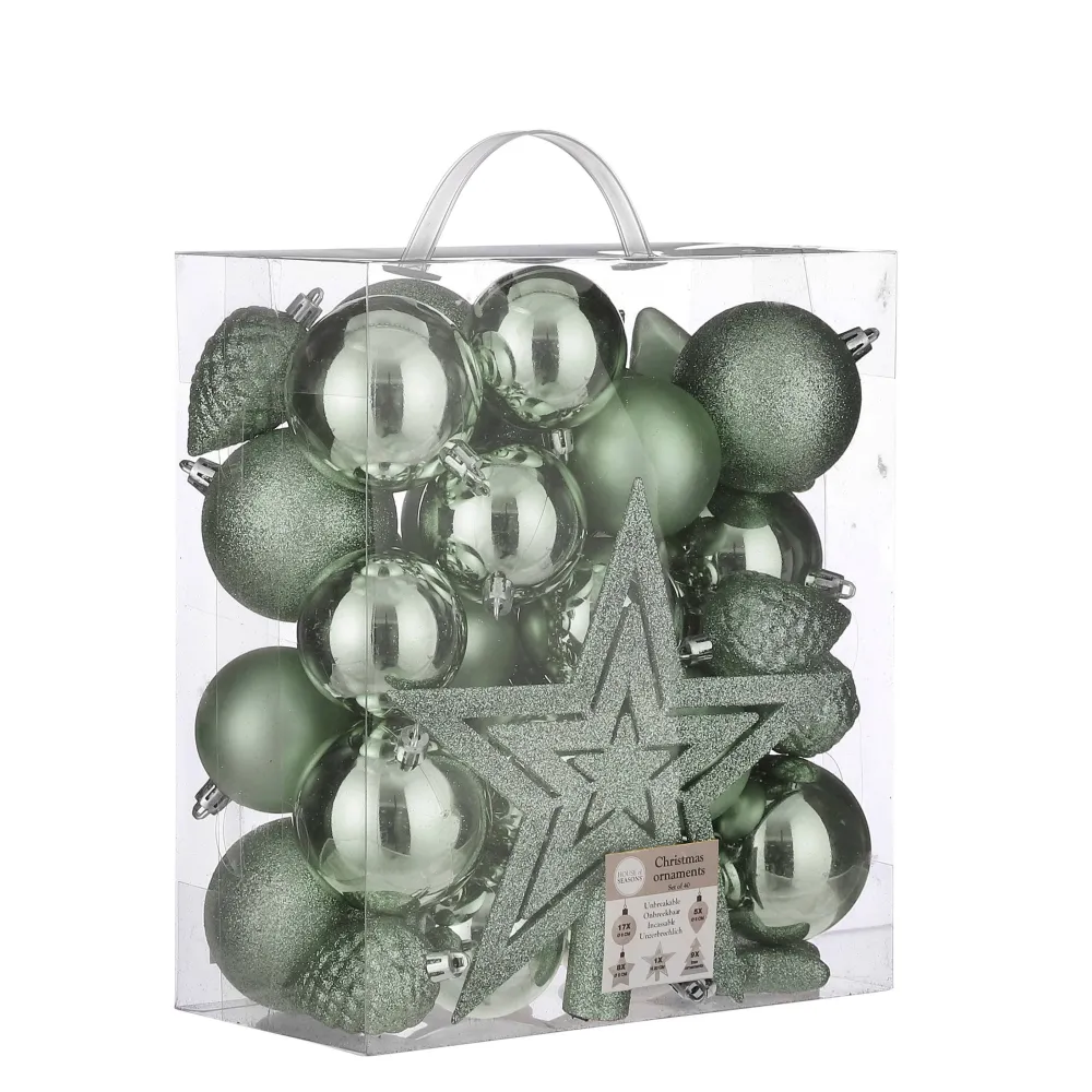 New House of Seasons Kerstbal Onbreekbaar (Set Van 40) (O8 Cm)