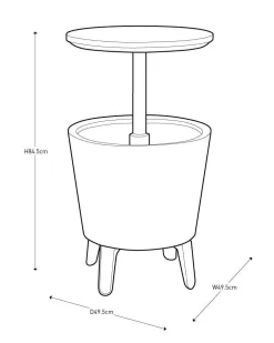 Keter Bijzettafel Illuminated Coolbar (Verlicht O50/57 Cm)