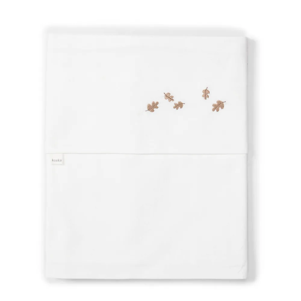Koeka Falling Leaves Baby Ledikantlaken 110X140 Cm Wit