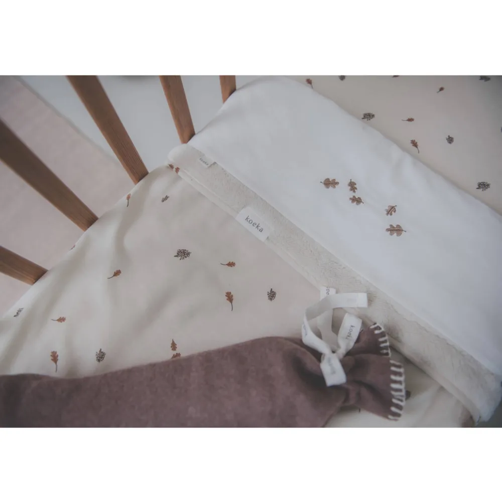 Koeka Falling Leaves Baby Ledikantlaken 110X140 Cm Wit