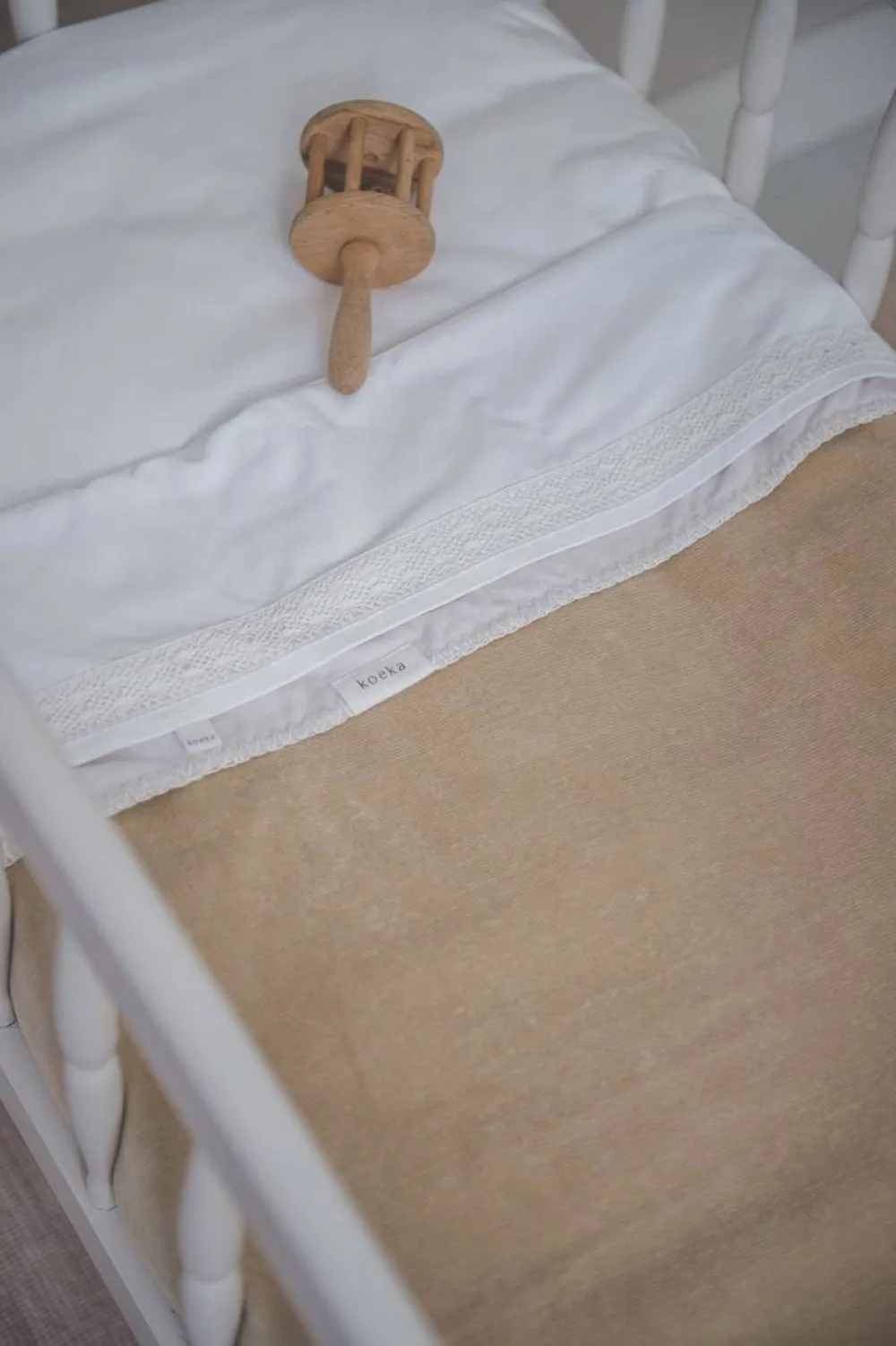 New Koeka Nostalgia Baby Wieglaken 80X100 Cm Warm White