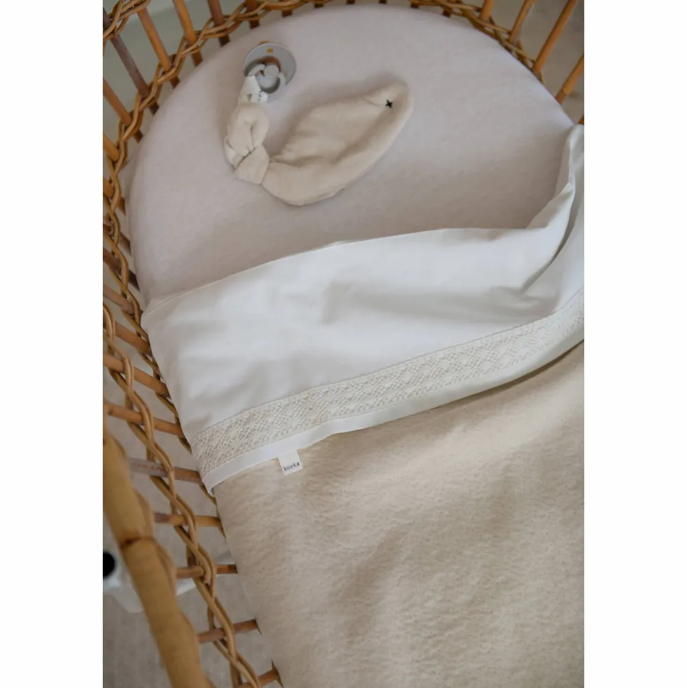 New Koeka Nostalgia Baby Wieglaken 80X100 Cm Warm White