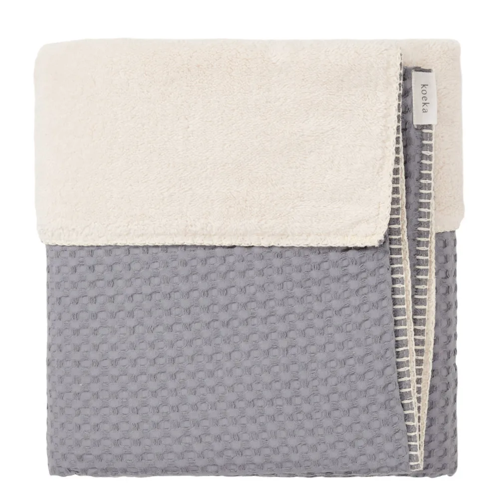 Koeka Oslo Teddy Eenpersoonsdeken Steel Grey/Pebble (200X140 Cm)