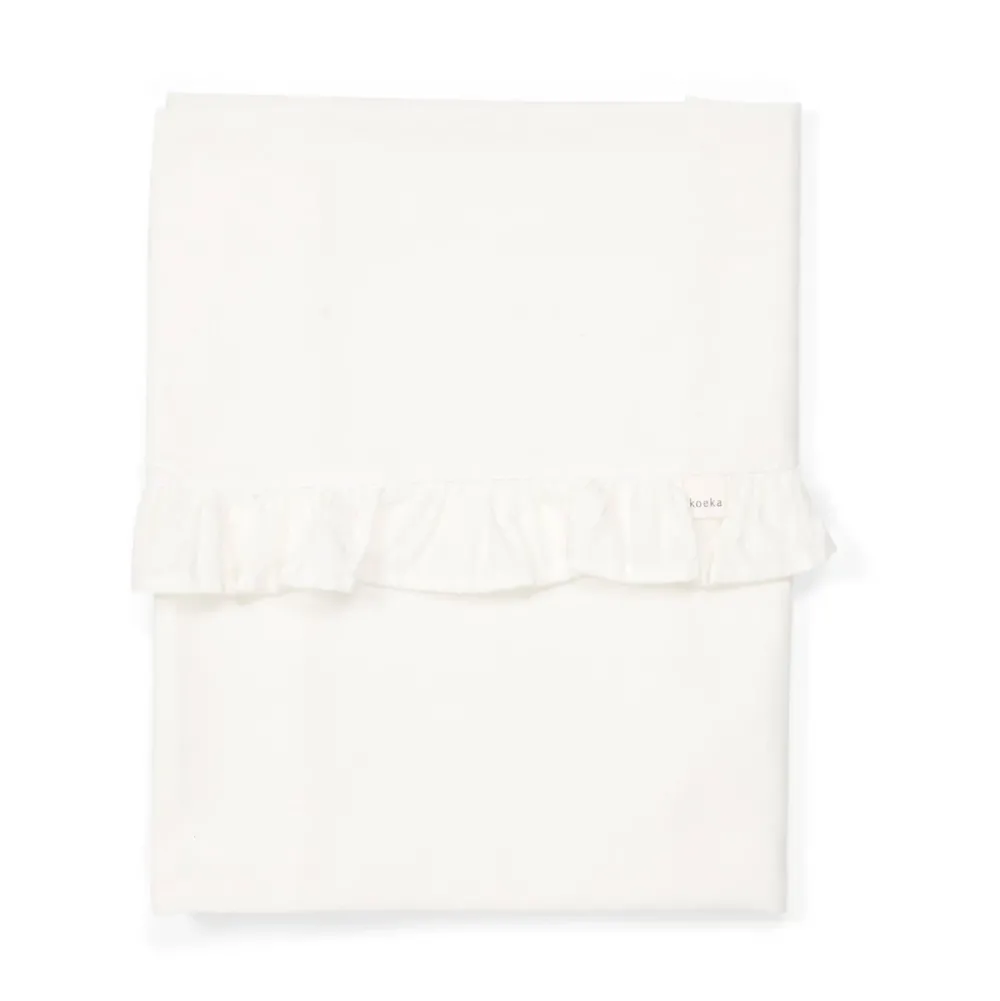 Outlet Koeka Ruffle Baby Wieglaken 80X100 Cm Warm White