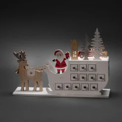 Outlet Konstsmide Adventskalender Met Arreslee (Op Batterij Met Timer) (45X31,6 Cm) (3 Led)