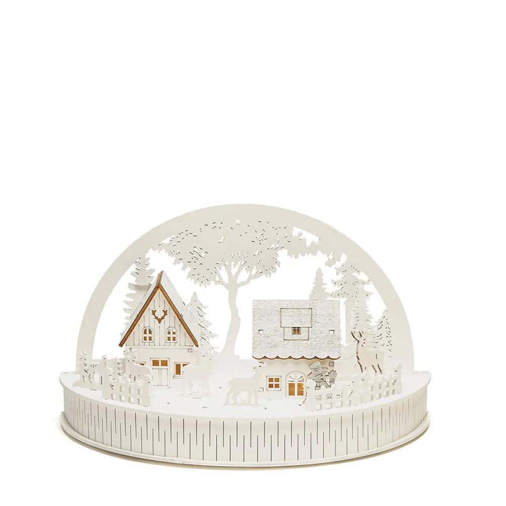 Discount Konstsmide Silhouet Huisjes En Rendieren (Op Batterij Met Timer) (18X30X150 Cm) (5 Led)