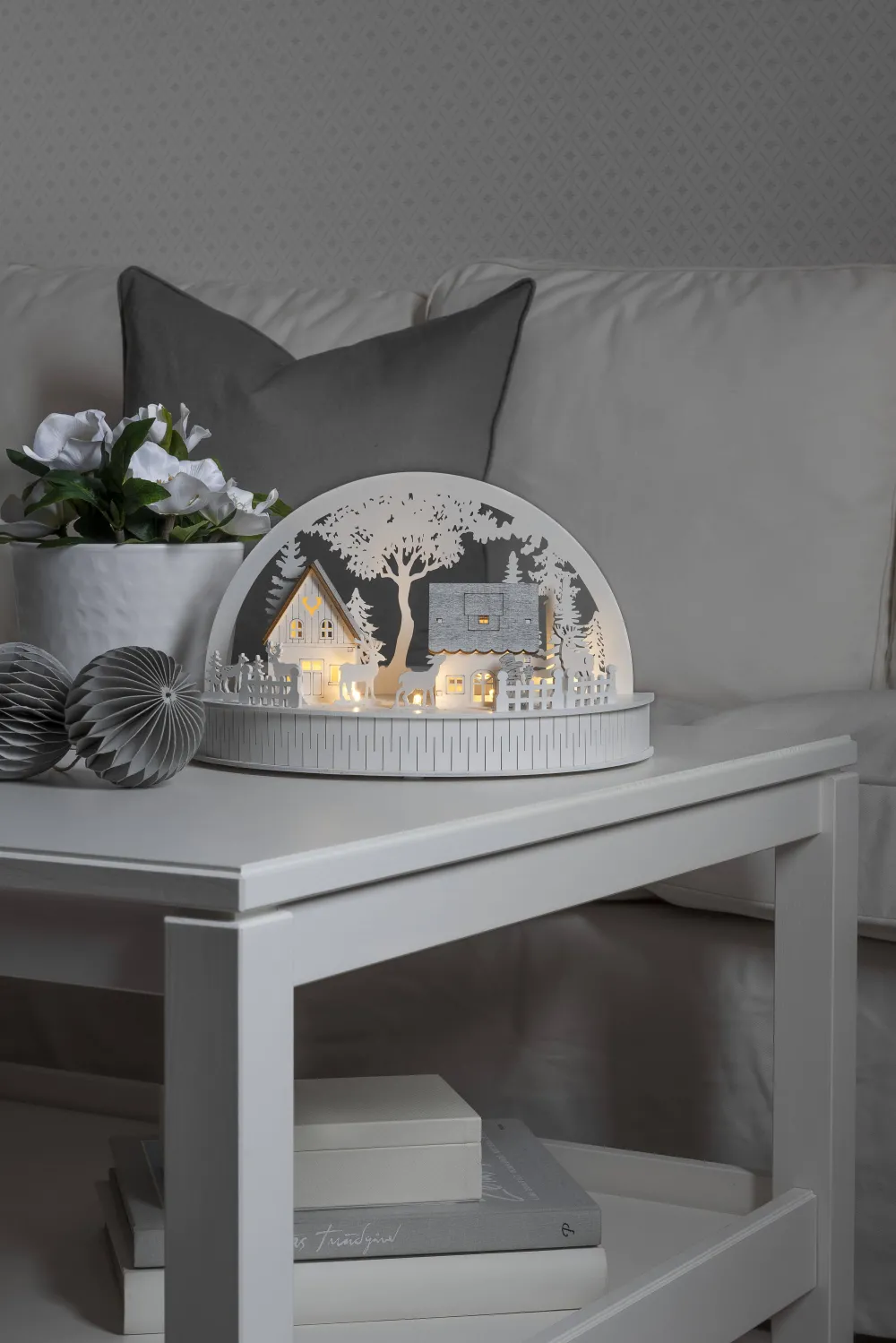 Discount Konstsmide Silhouet Huisjes En Rendieren (Op Batterij Met Timer) (18X30X150 Cm) (5 Led)