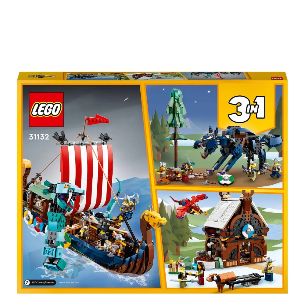 LEGO Creator Vikingschip En De Midgaardslang 31132