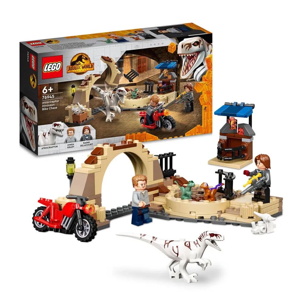 LEGO Jurassic World Atrociraptor Dinosaurus Motorachtervolging 76945