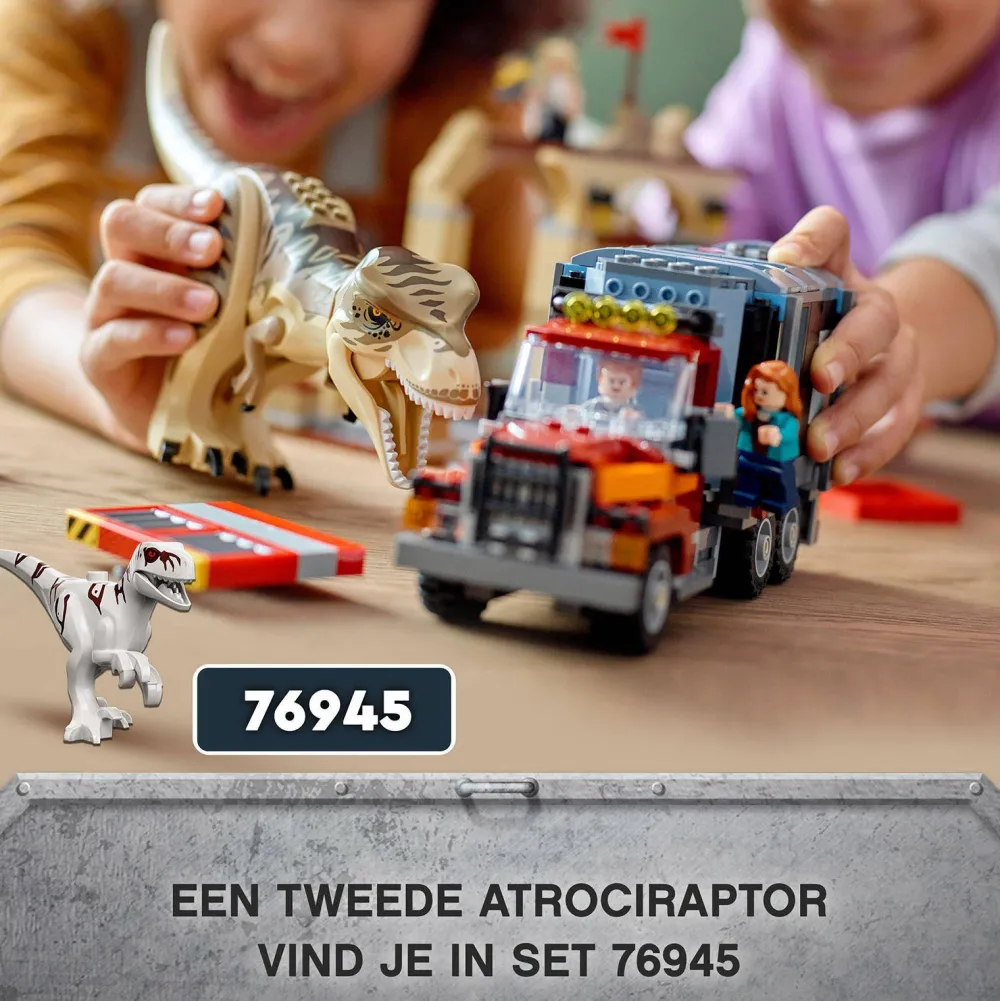 LEGO Jurassic World T. Rex & Atrociraptor Dinosaurus Ontsnapping 76948