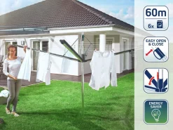 Clearance Leifheit Droogmolen Linomatic Plus 600 Incl. Bodemhuls - 60 M