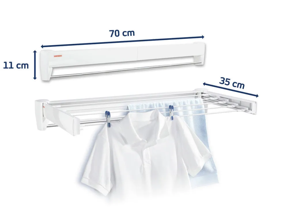 Best Leifheit Wanddroogrek Telegant 81 Protect Plus - 8,1 M Drooglengte