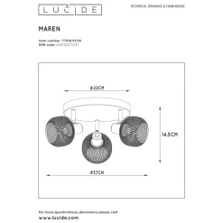 New Lucide Plafondlamp Maren