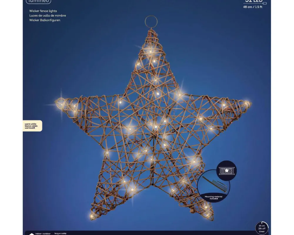 New Lumineo Wicker Ster (32 Led)