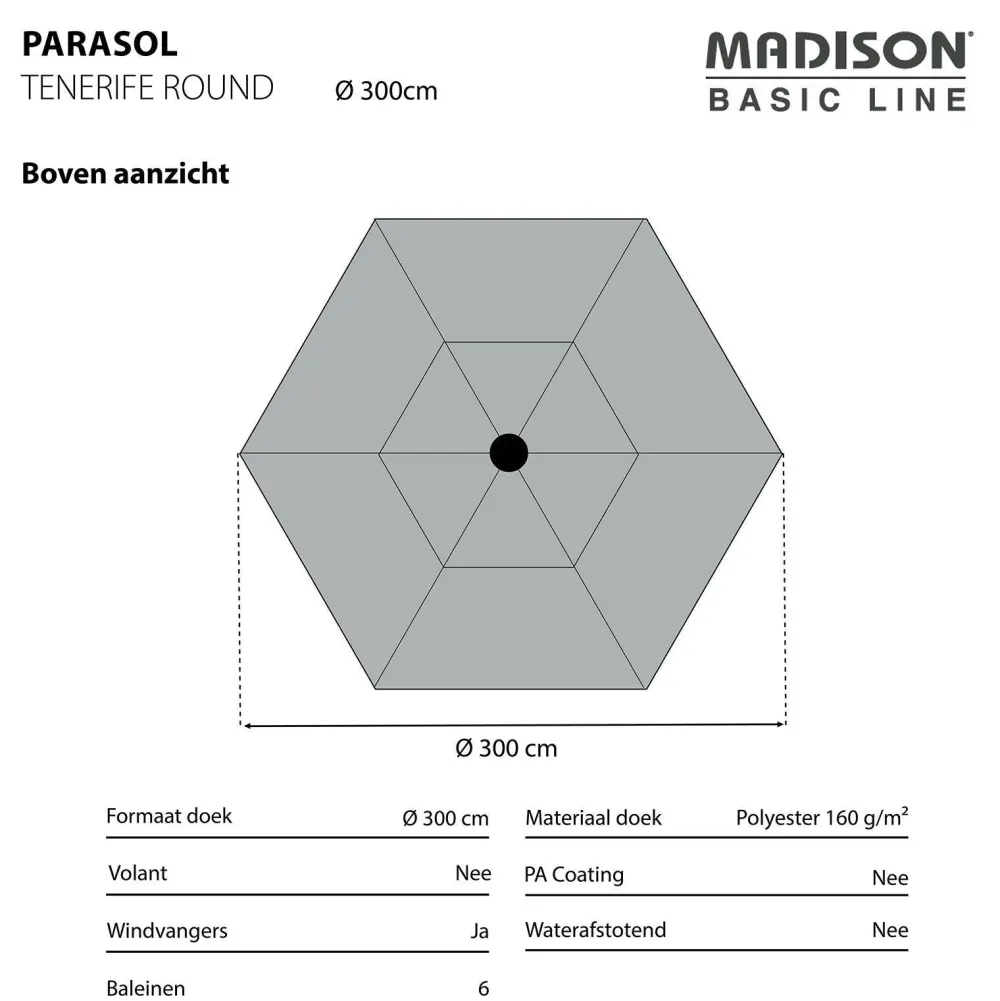 Madison Parasol Tenerife (300X300 Cm)