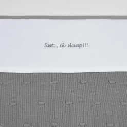 Outlet Meyco Baby Ledikantlaken Ssst...Ik Slaap!! 100X150 Grey