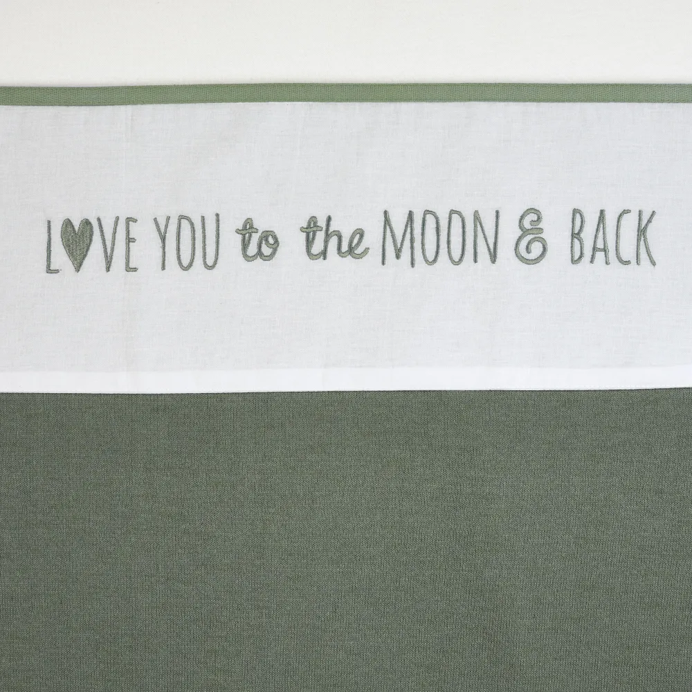 New Meyco Baby Ledikantlaken Love You To The Moon & Back 100X150 Cm Forest Green