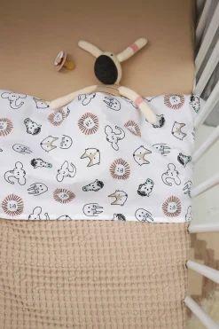 Meyco Baby Ledikantlaken Animal/Uni - Set Van 2 100X150 Cm Wit/Multi