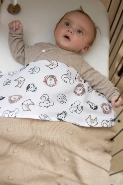 Meyco Baby Wieglaken Animal/Uni - Set Van 2 75X100C M Wit/Multi