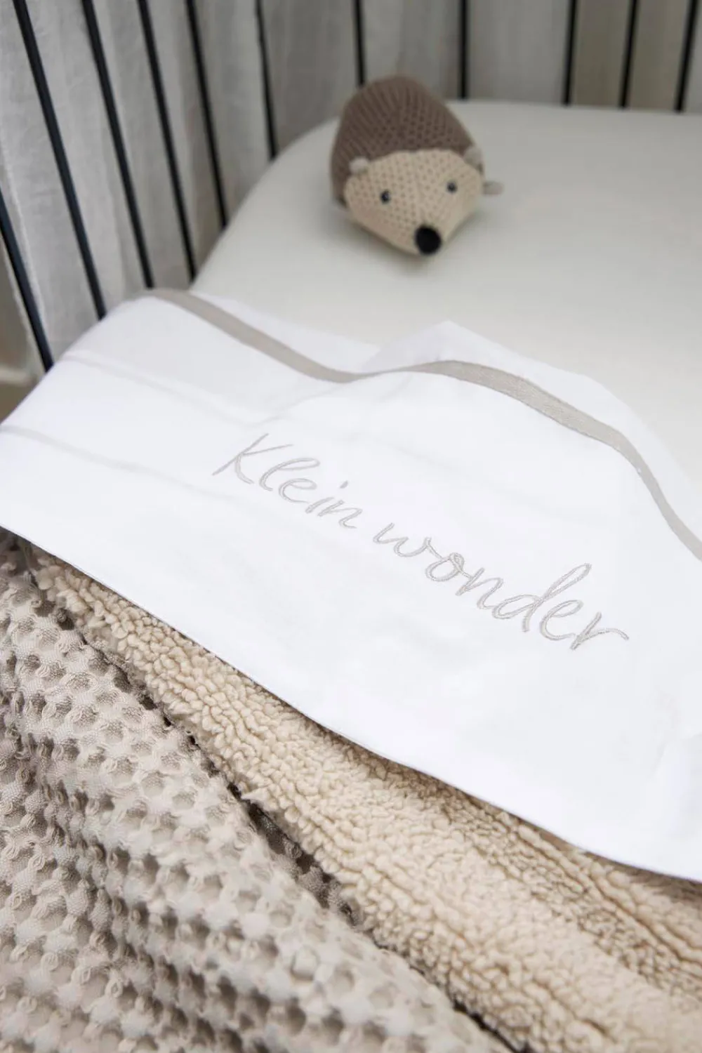 Hot Meyco Baby Wieglaken 'Klein Wonder' Greige