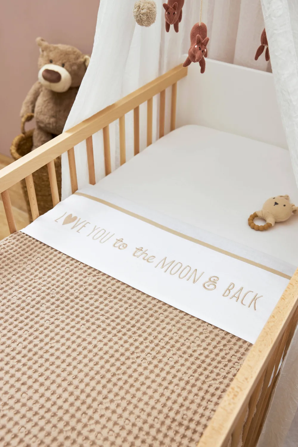 Sale Meyco Baby Wieglaken 'Love You To The Moon & Back' Sand