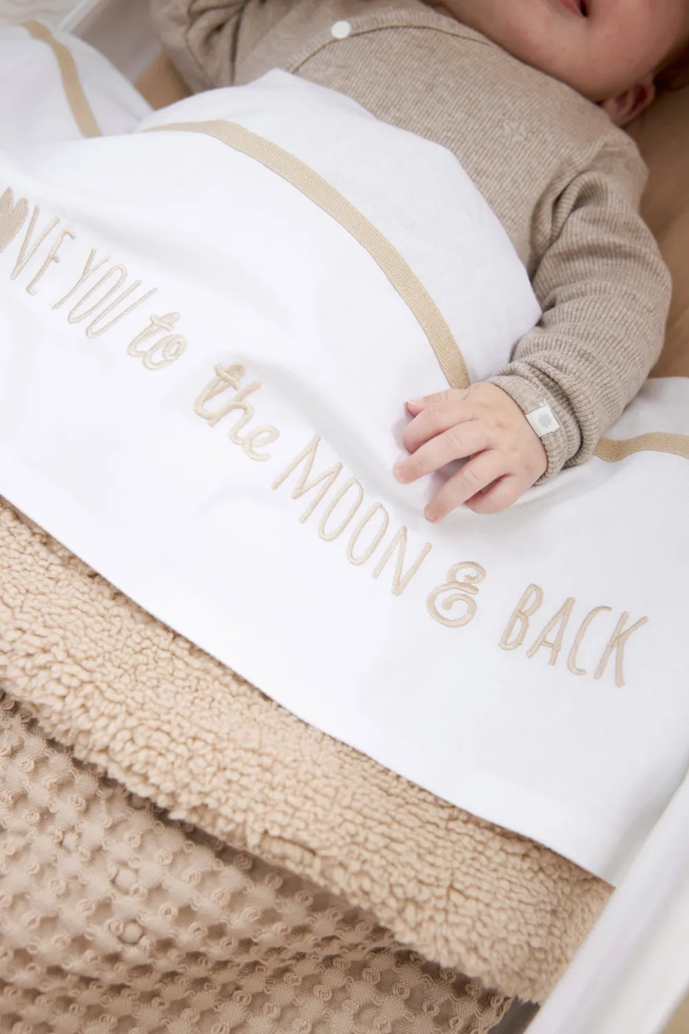 Sale Meyco Baby Wieglaken 'Love You To The Moon & Back' Sand