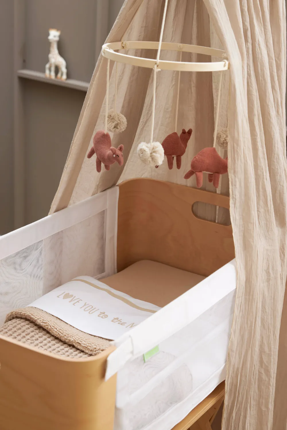 Sale Meyco Baby Wieglaken 'Love You To The Moon & Back' Sand