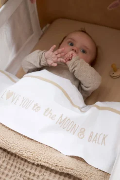 Sale Meyco Baby Wieglaken 'Love You To The Moon & Back' Sand