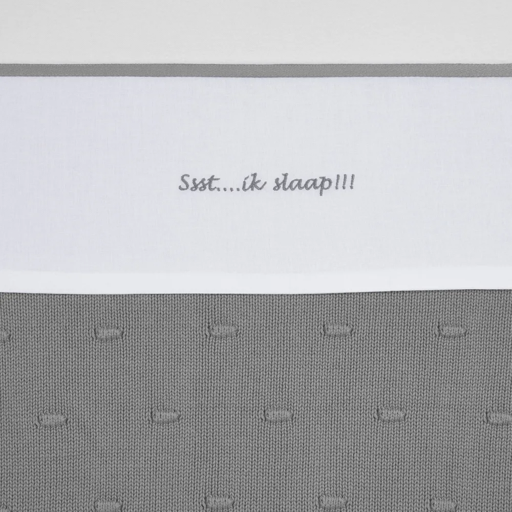 Meyco Baby Wieglaken Ssst...Ik Slaap!! 75X100 Grey