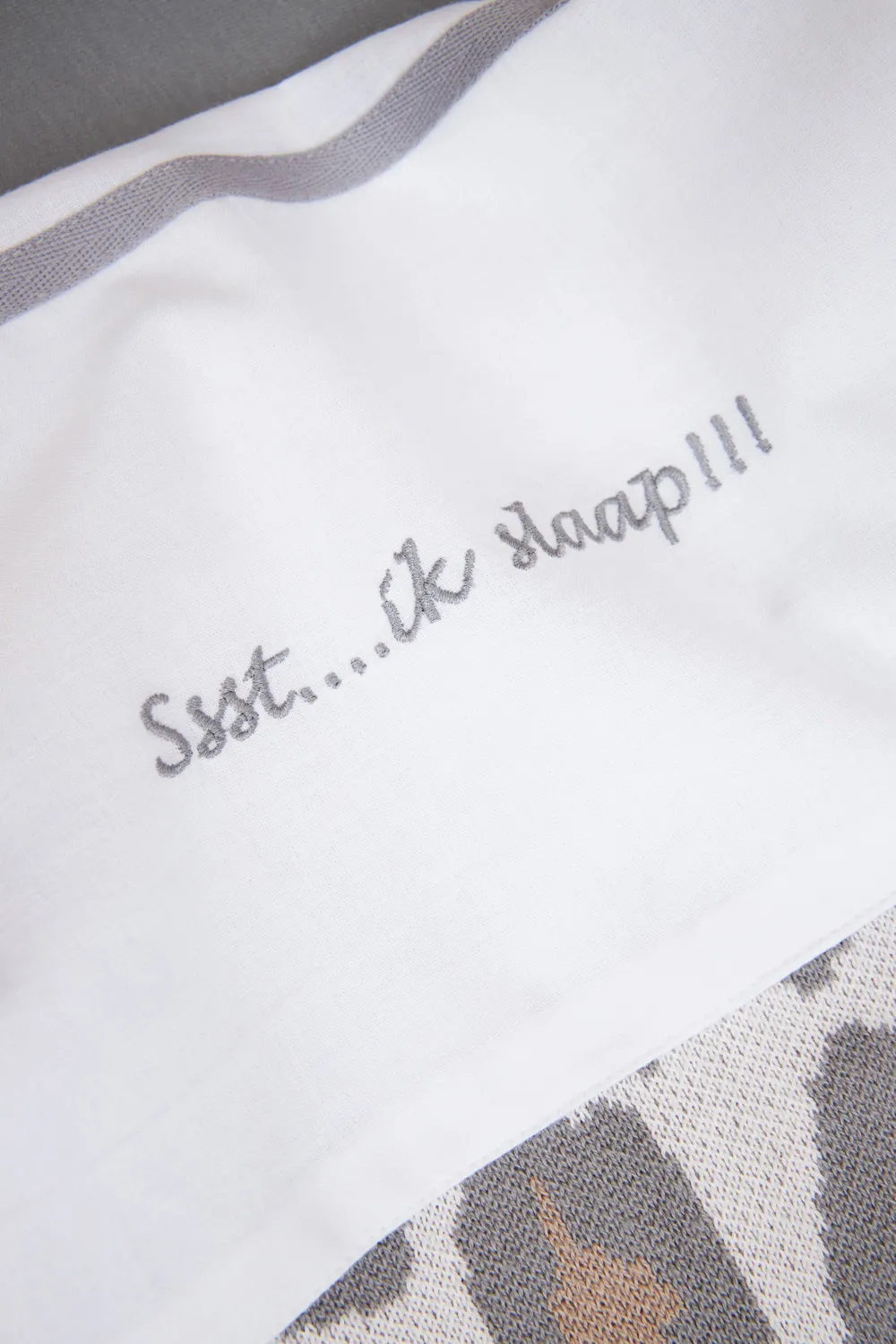 Meyco Baby Wieglaken Ssst...Ik Slaap!! 75X100 Grey